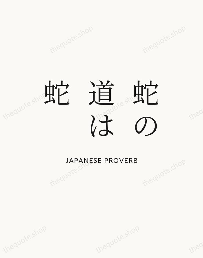 蛇の道は蛇 — Japanese Proverb — Statement Serif