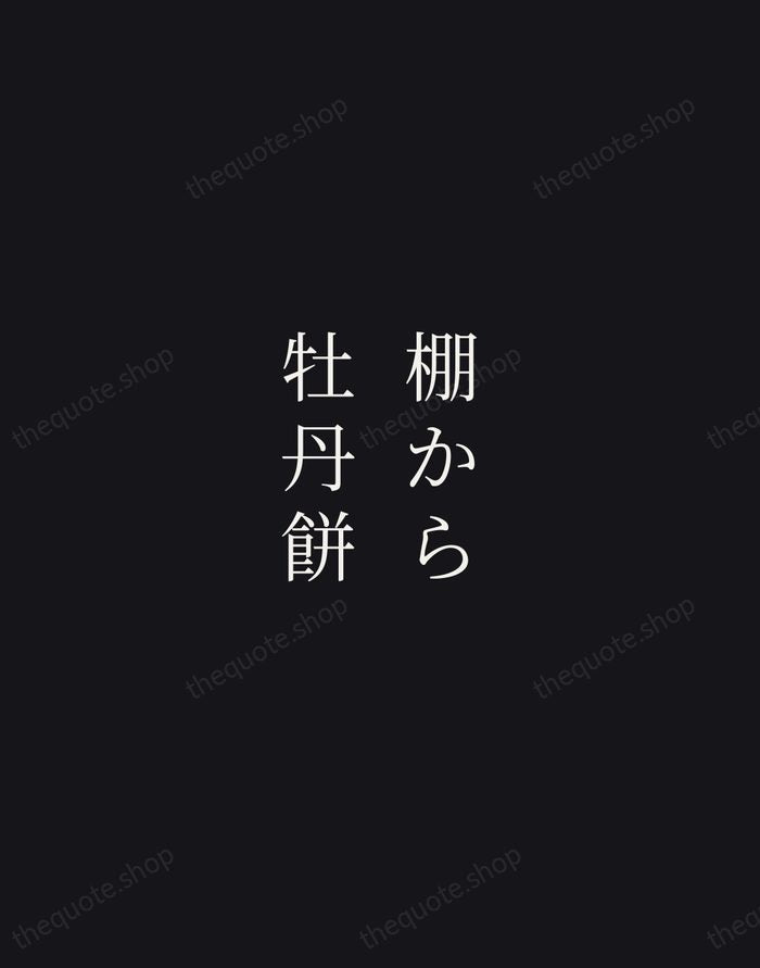 棚から牡丹餅 — Japanese Proverb — Night Script