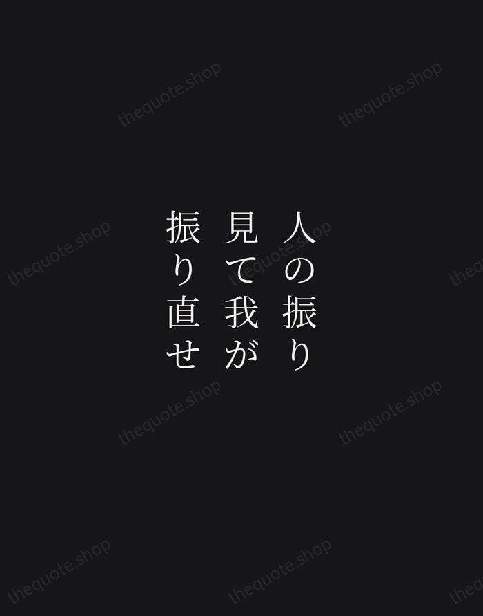 人の振り見て我が振り直せ — Japanese Proverb — Night Script