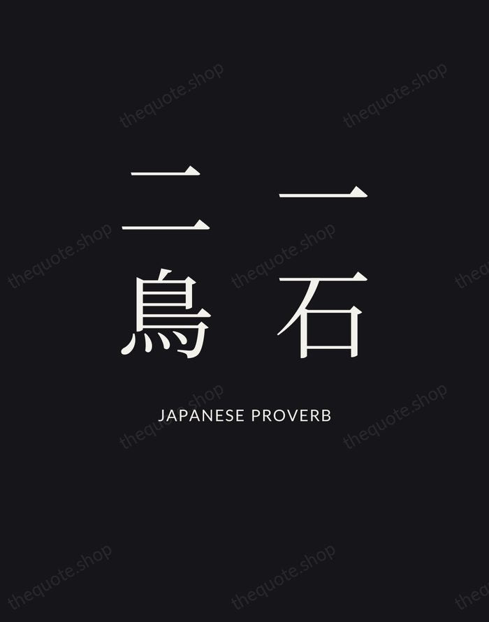 一石二鳥 — Japanese Proverb | Printable Wall Art — Poster Condensed