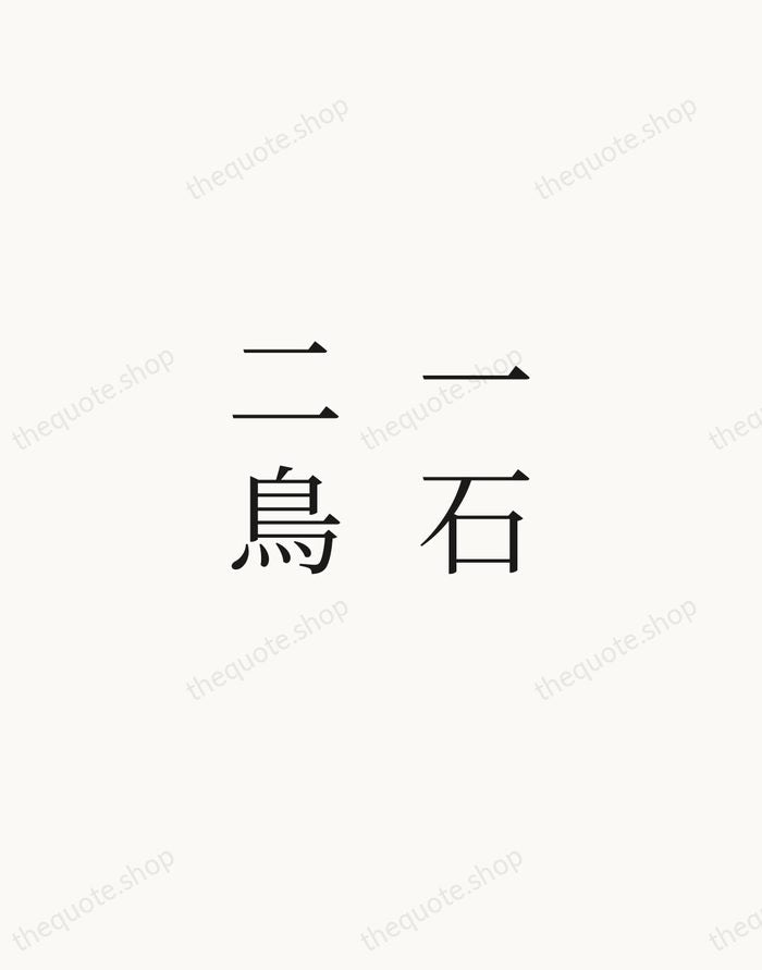 一石二鳥 — Japanese Proverb — Script Whisper