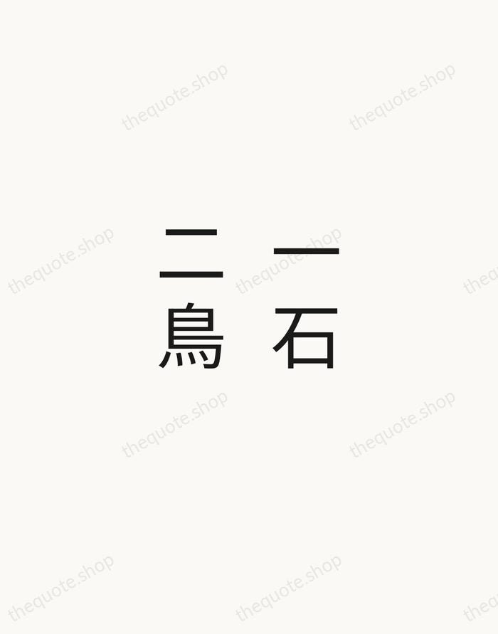 一石二鳥 — Japanese Proverb — Minimal Unsigned
