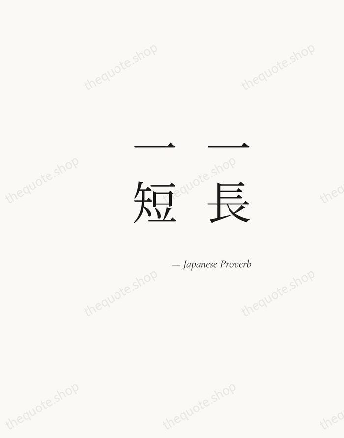一長一短 — Japanese Proverb — Soft Serif Right