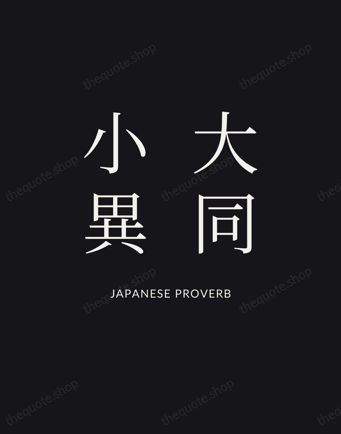 大同小異 — Japanese Proverb | Printable Wall Art — Poster Condensed