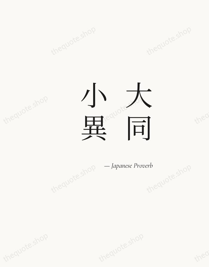 大同小異 — Japanese Proverb — Soft Serif Right