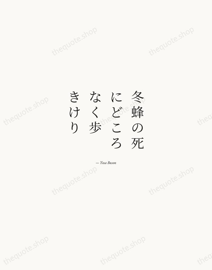 冬蜂の死にどころなく歩きけり — Yosa Buson — Quiet Garamond