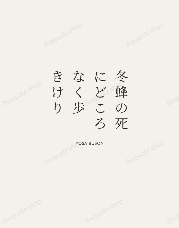 冬蜂の死にどころなく歩きけり — Yosa Buson — Gallery Rule
