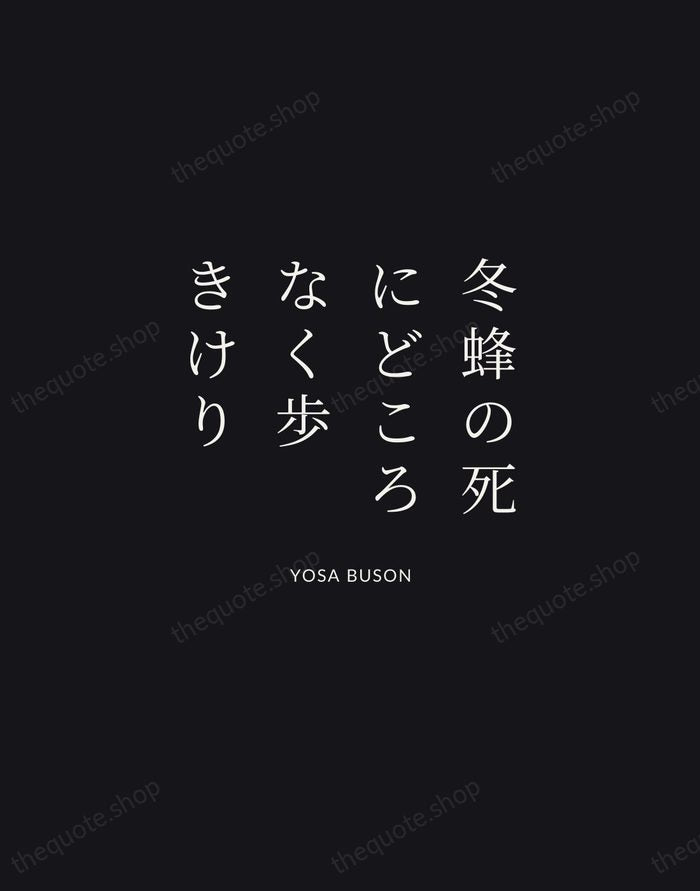 冬蜂の死にどころなく歩きけり — Yosa Buson | Printable Wall Art — Midnight Serif