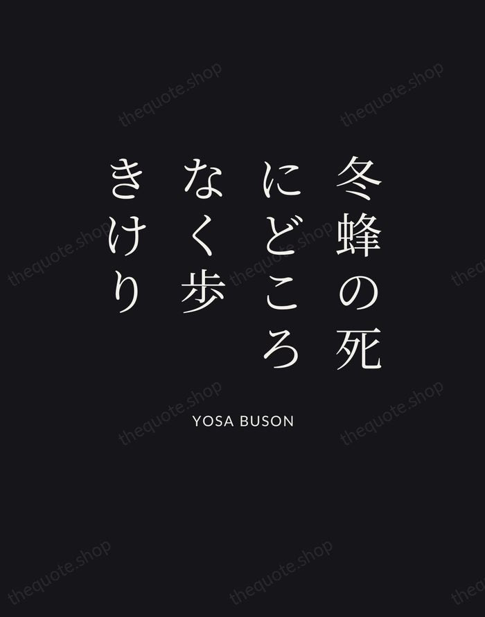 冬蜂の死にどころなく歩きけり — Yosa Buson | Printable Wall Art — Poster Condensed