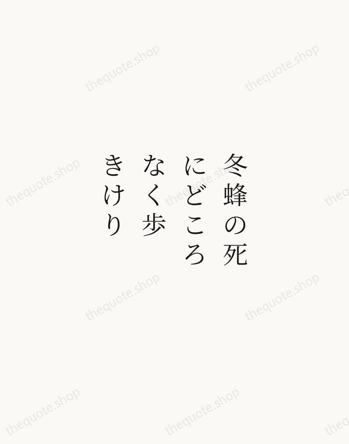 冬蜂の死にどころなく歩きけり — Yosa Buson — Script Whisper