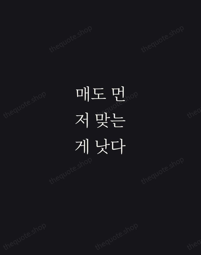 매도 먼저 맞는 게 낫다 — Korean Proverb — Night Script