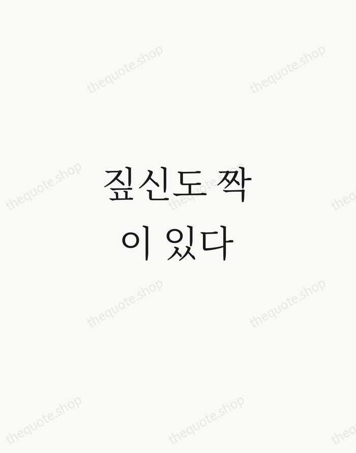 짚신도 짝이 있다 — Korean Proverb — Script Whisper