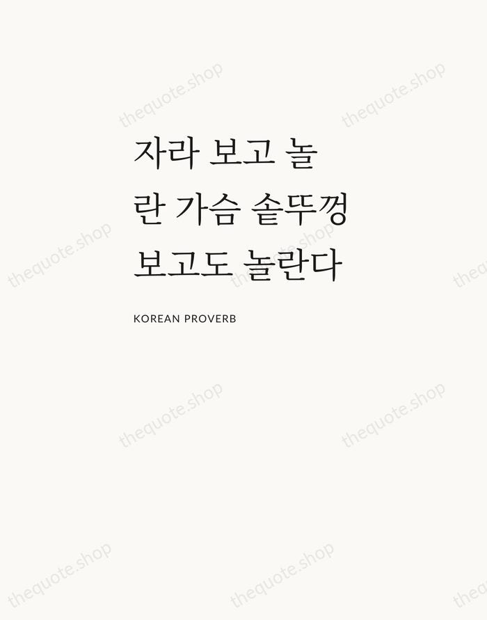 자라 보고 놀란 가슴 솥뚜껑 보고도 놀란다 — Korean Proverb — Asymmetric Left
