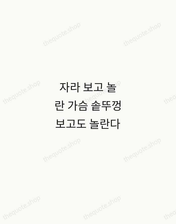 자라 보고 놀란 가슴 솥뚜껑 보고도 놀란다 — Korean Proverb — Minimal Unsigned