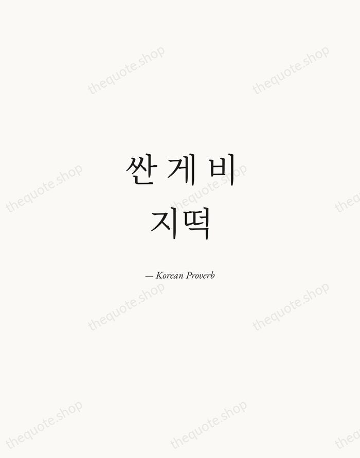싼 게 비지떡 — Korean Proverb — Quiet Garamond
