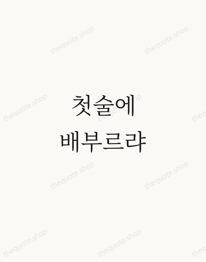 첫술에 배부르랴 — Korean Proverb — Script Whisper