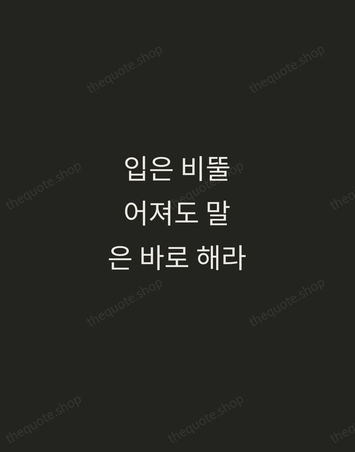 입은 비뚤어져도 말은 바로 해라 — Korean Proverb — Tracked Caps Unsigned
