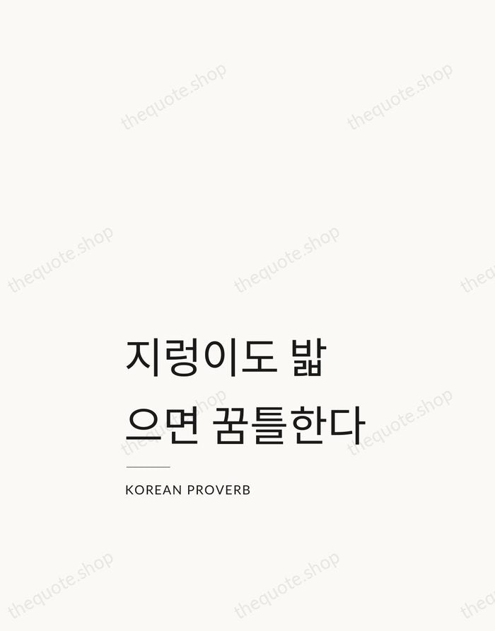 지렁이도 밟으면 꿈틀한다 — Korean Proverb — Studio Left