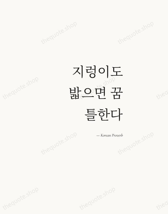 지렁이도 밟으면 꿈틀한다 — Korean Proverb — Soft Serif Right