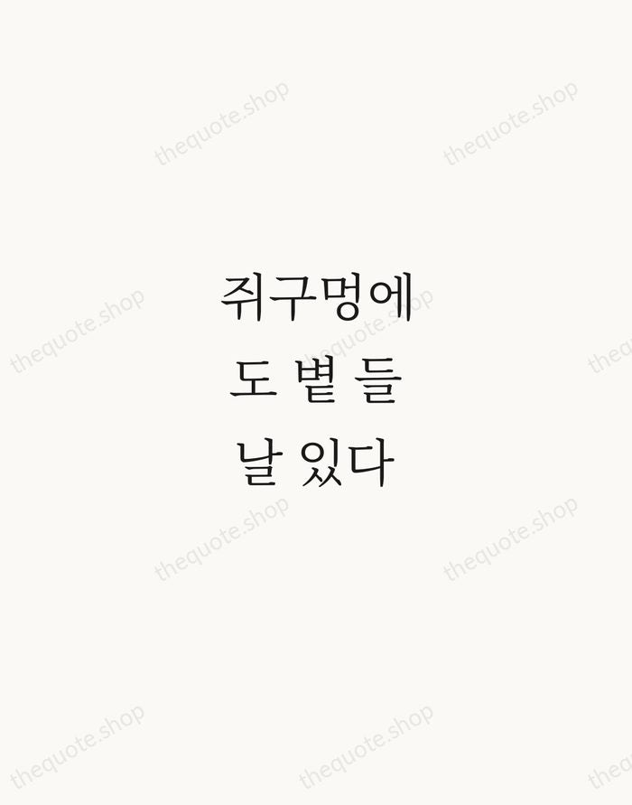 쥐구멍에도 볕 들 날 있다 — Korean Proverb — Script Whisper