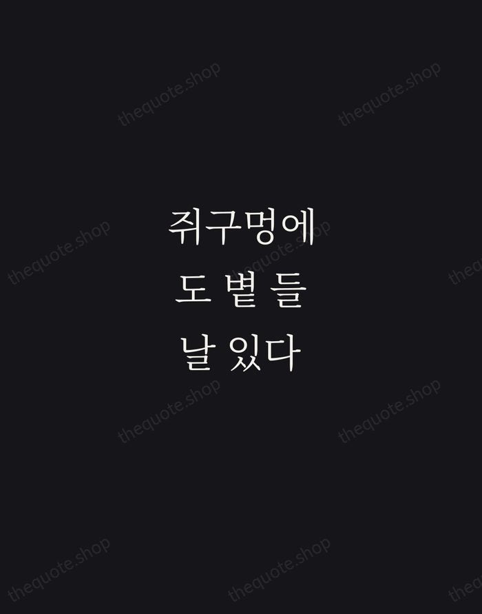 쥐구멍에도 볕 들 날 있다 — Korean Proverb — Night Script