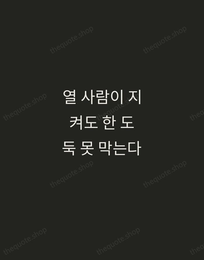 열 사람이 지켜도 한 도둑 못 막는다 — Korean Proverb — Tracked Caps Unsigned