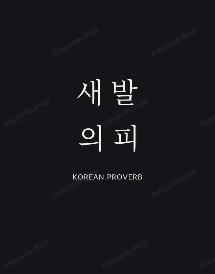 새 발의 피 — Korean Proverb | Printable Wall Art — Midnight Serif