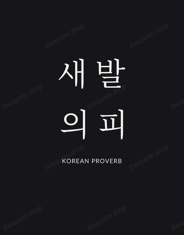 새 발의 피 — Korean Proverb | Printable Wall Art — Poster Condensed