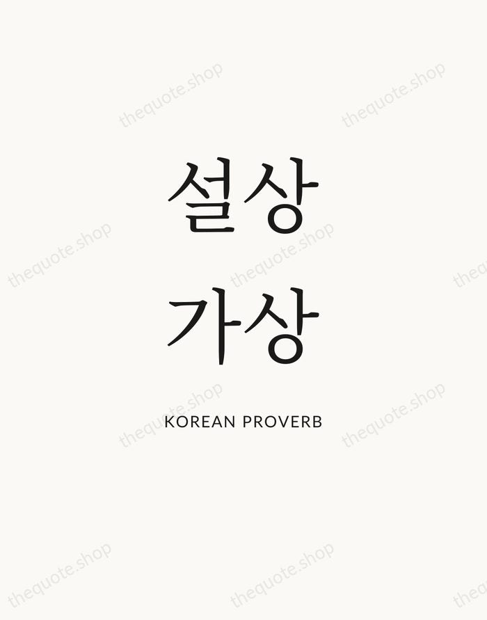 설상가상 — Korean Proverb — Statement Serif