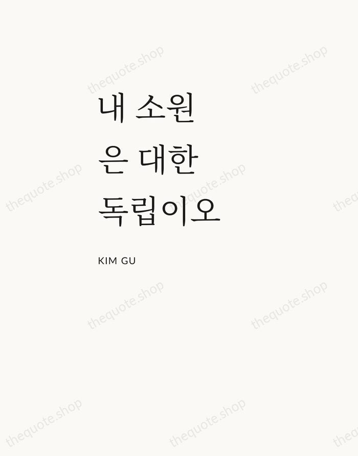 내 소원은 대한 독립이오 — Kim Gu — Asymmetric Left