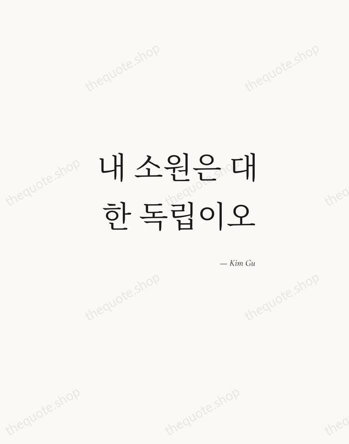 내 소원은 대한 독립이오 — Kim Gu — Soft Serif Right