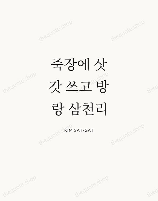 죽장에 삿갓 쓰고 방랑 삼천리 — Kim Sat-gat | Printable Wall Art — Atelier Serif
