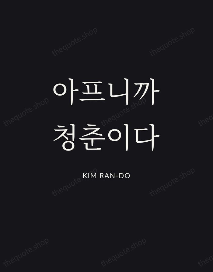 아프니까 청춘이다 — Kim Ran-do | Printable Wall Art — Midnight Serif