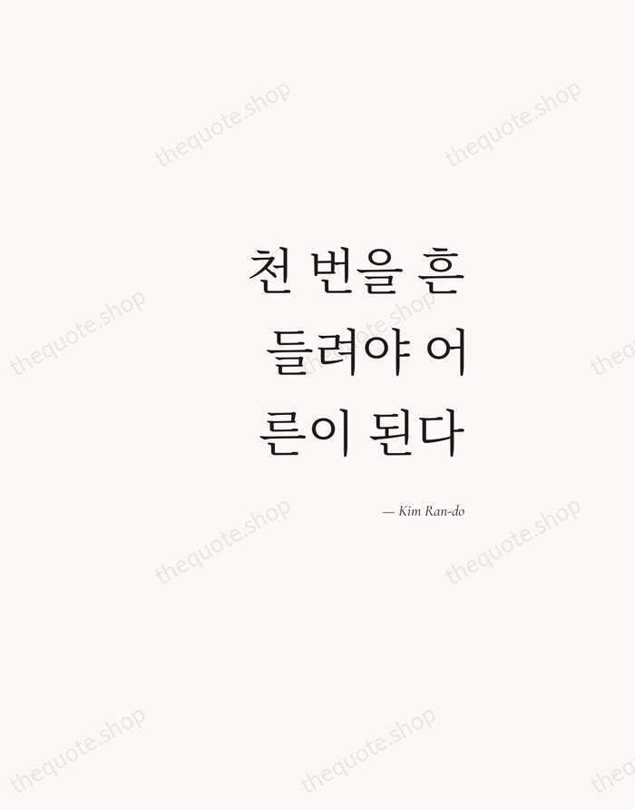 천 번을 흔들려야 어른이 된다 — Kim Ran-do — Soft Serif Right