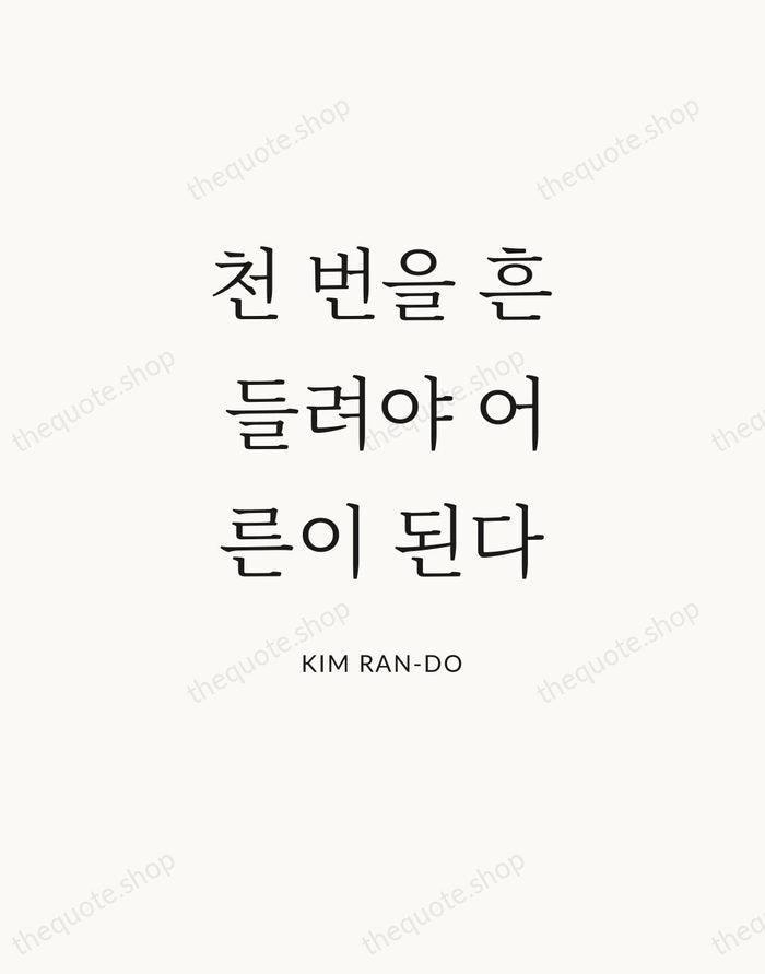 천 번을 흔들려야 어른이 된다 — Kim Ran-do — Statement Serif