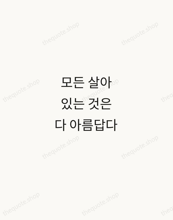 모든 살아있는 것은 다 아름답다 — Pak Kyong-ni — Minimal Unsigned
