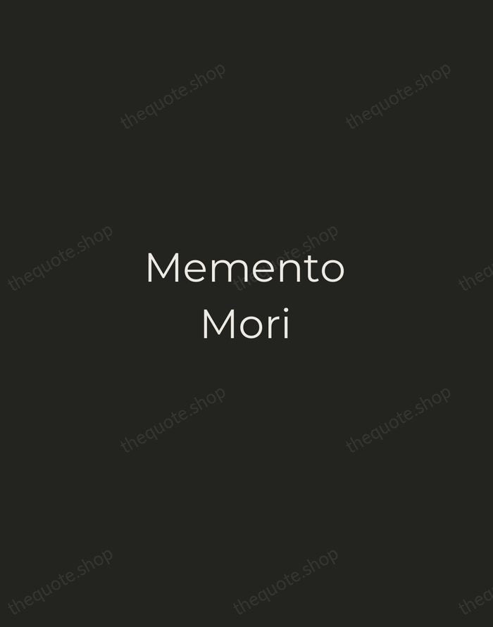 Memento Mori — Latin Proverb — Tracked Caps Unsigned