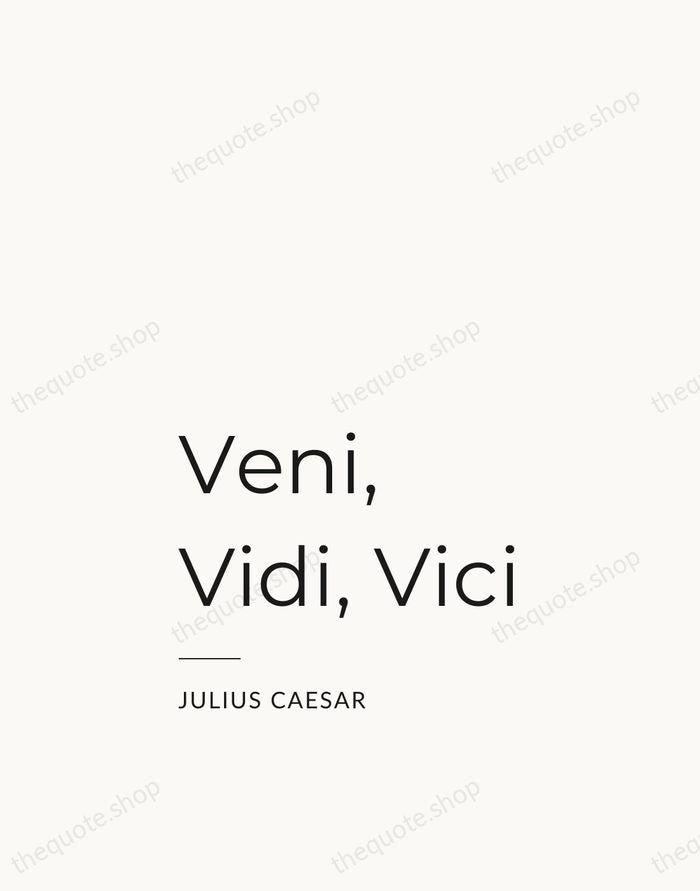 Veni, Vidi, Vici — Julius Caesar — Studio Left