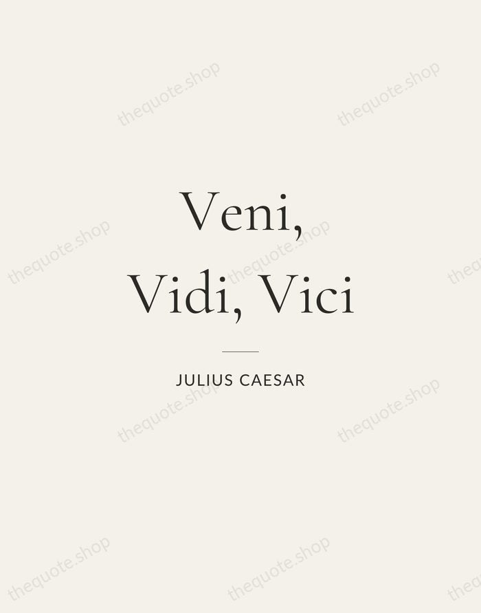 Veni, Vidi, Vici — Julius Caesar — Gallery Rule