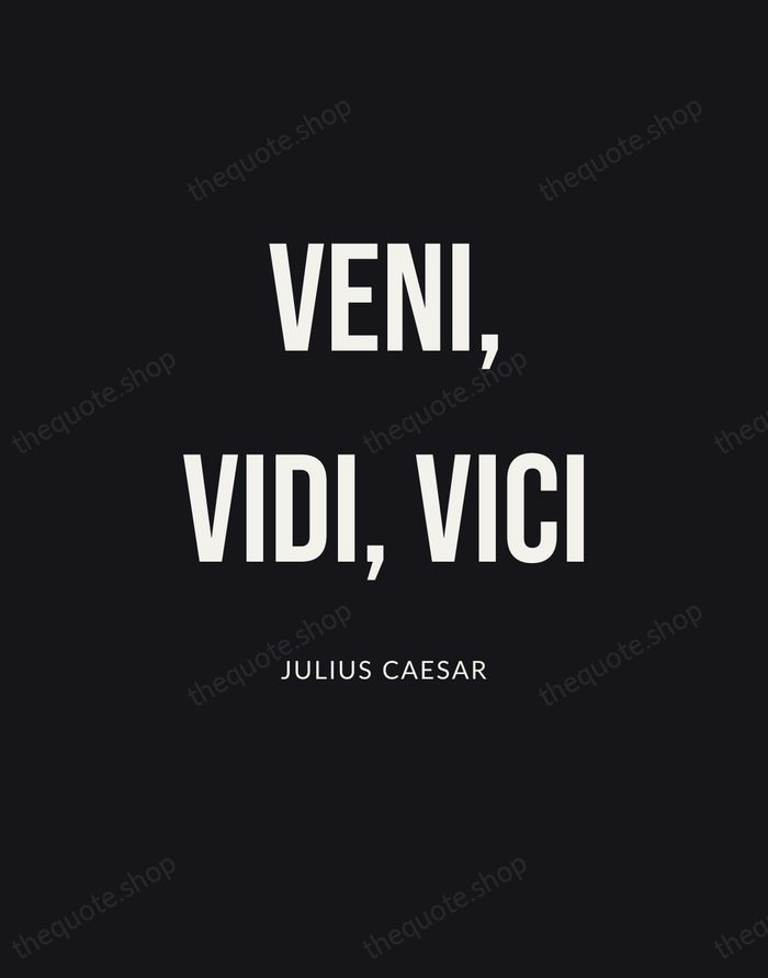 Veni, Vidi, Vici — Julius Caesar | Printable Wall Art — Poster Condensed