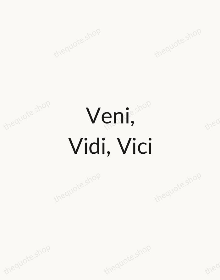 Veni, Vidi, Vici — Julius Caesar — Minimal Unsigned