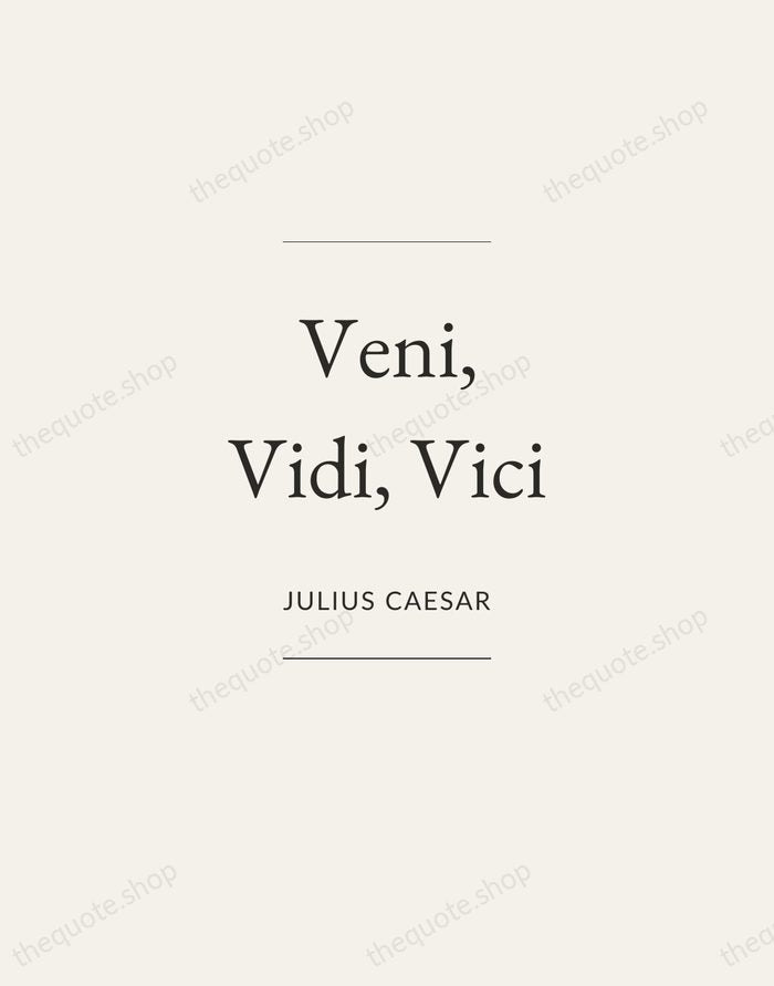 Veni, Vidi, Vici — Julius Caesar — Gallery Frame
