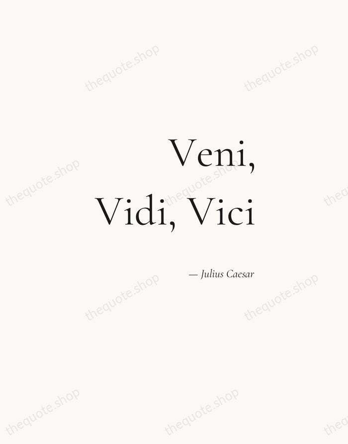 Veni, Vidi, Vici — Julius Caesar — Soft Serif Right