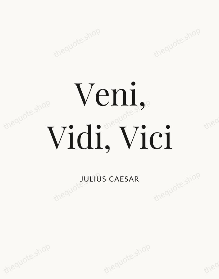 Veni, Vidi, Vici — Julius Caesar — Statement Serif