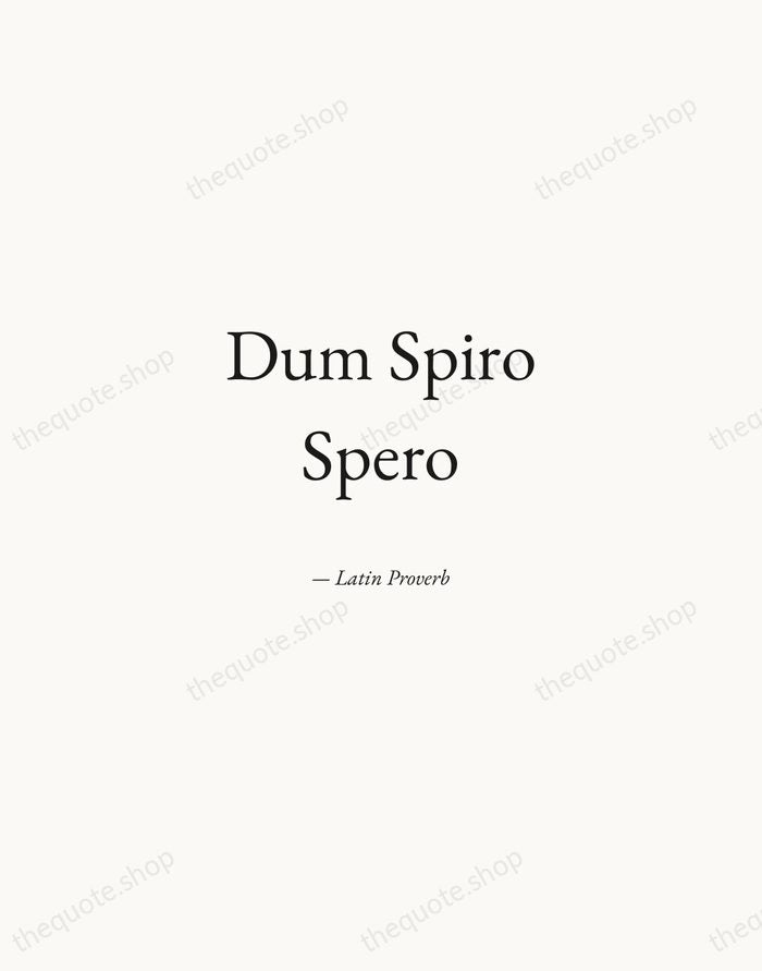 Dum Spiro Spero — Latin Proverb — Quiet Garamond