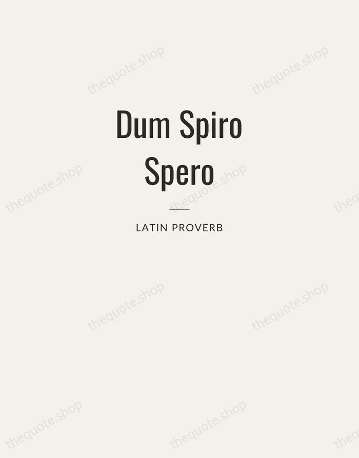 Dum Spiro Spero — Latin Proverb — Letterpress Caps