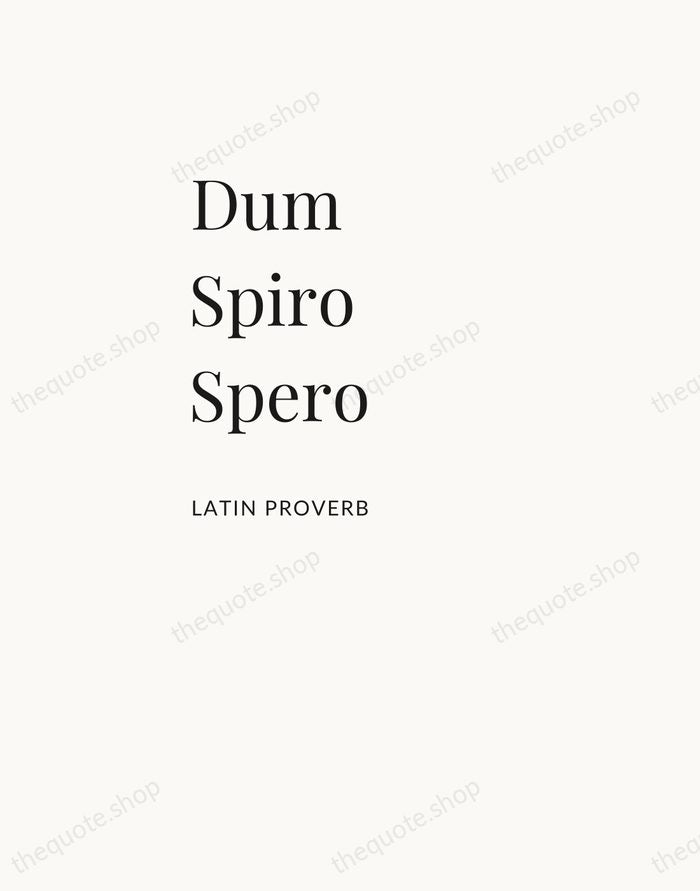 Dum Spiro Spero — Latin Proverb — Asymmetric Left