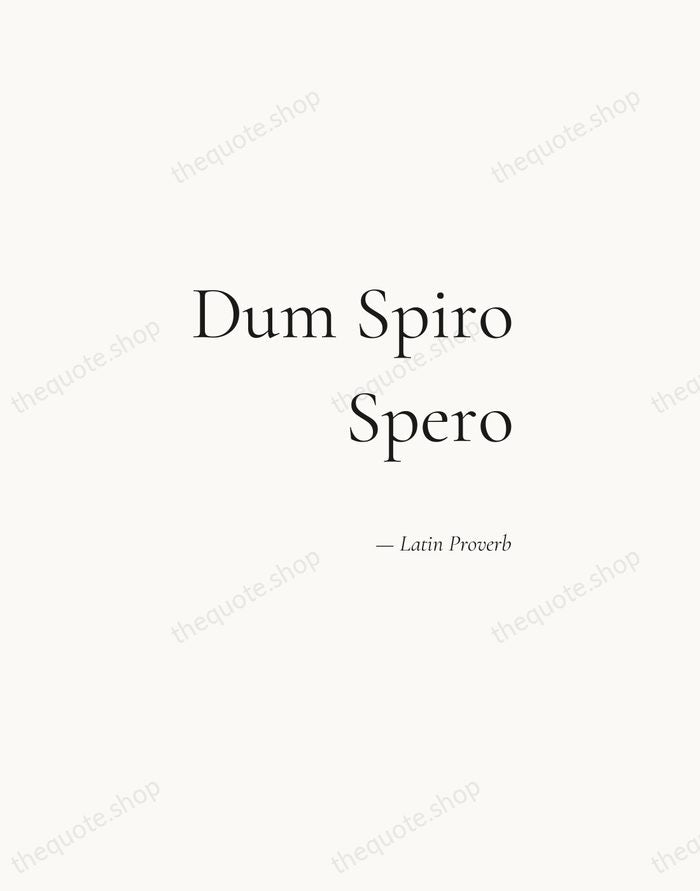 Dum Spiro Spero — Latin Proverb — Soft Serif Right
