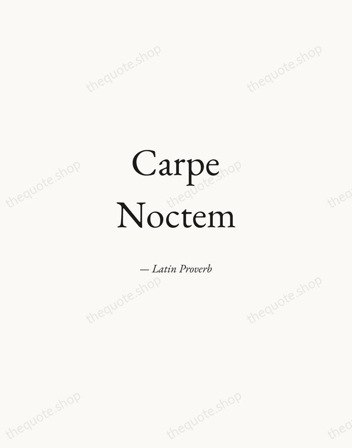 Carpe Noctem — Latin Proverb — Quiet Garamond