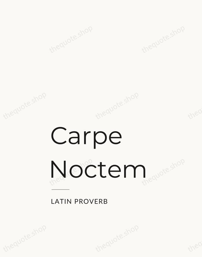 Carpe Noctem — Latin Proverb — Studio Left